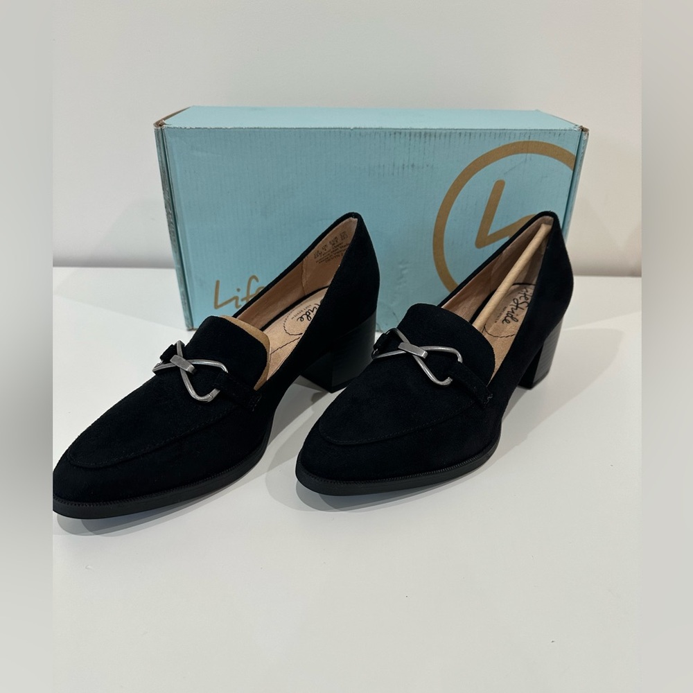 New LifeStride Women's Devyn Block Heel Loafer Pump|Size M 6.5
